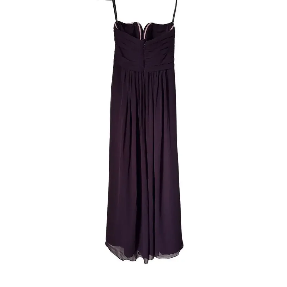 Bill Levkoff Dress Size 12 Chiffon Strapless Bridesmaid Evening Gown Formal Prom - Picture 4 of 9